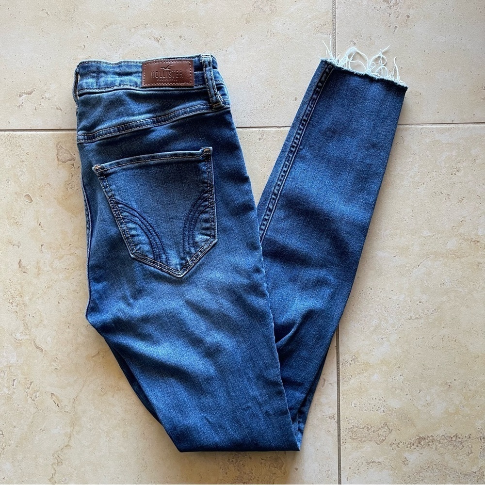 Hollister Blue Denim High Rise Super Skinny Stretch Jeans Women's Size 3 Short